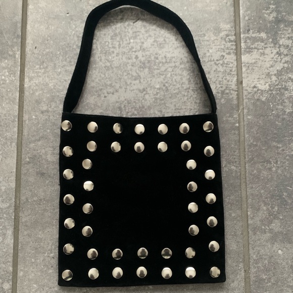 Suede Bebe Vintage Small Tote Bag Handbag - Picture 12 of 13